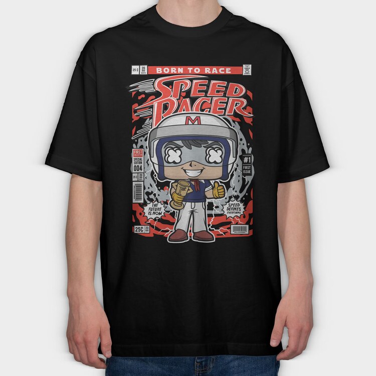 Speed Racer Comic, Tricou Oversize Barbati (Unisex)