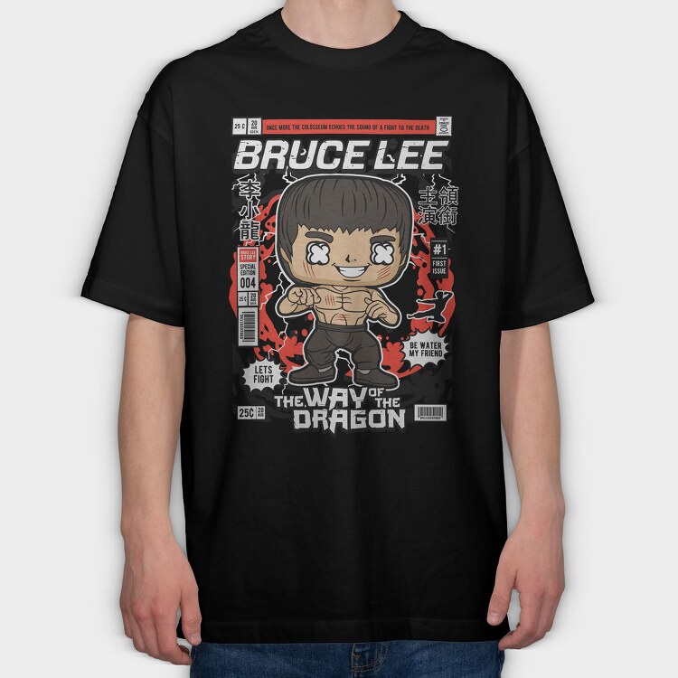 Bruce Dragon Fight, Tricou Oversize Barbati (Unisex)