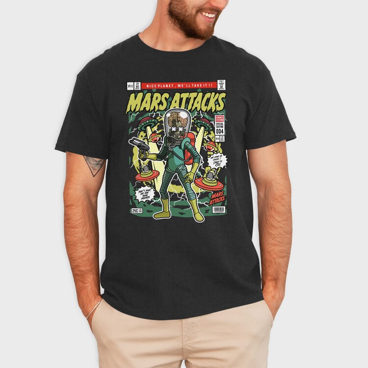 Mars Attack Alien, Tricou Barbati (Unisex)
