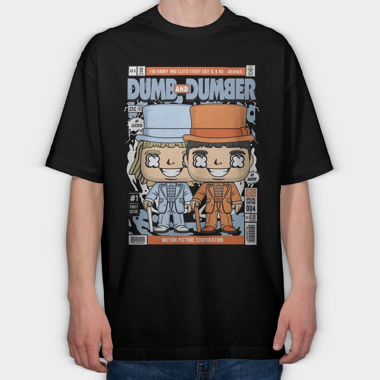 Dumb And Dumber Pop Art, Tricou Oversize Barbati (Unisex)