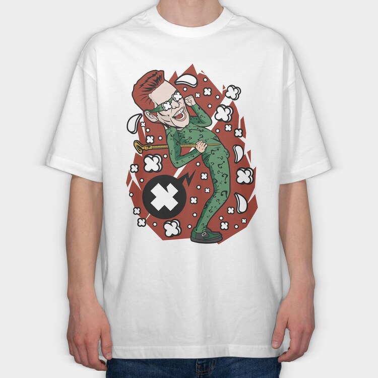 Question Mark Clown, Tricou Oversize Barbati (Unisex)