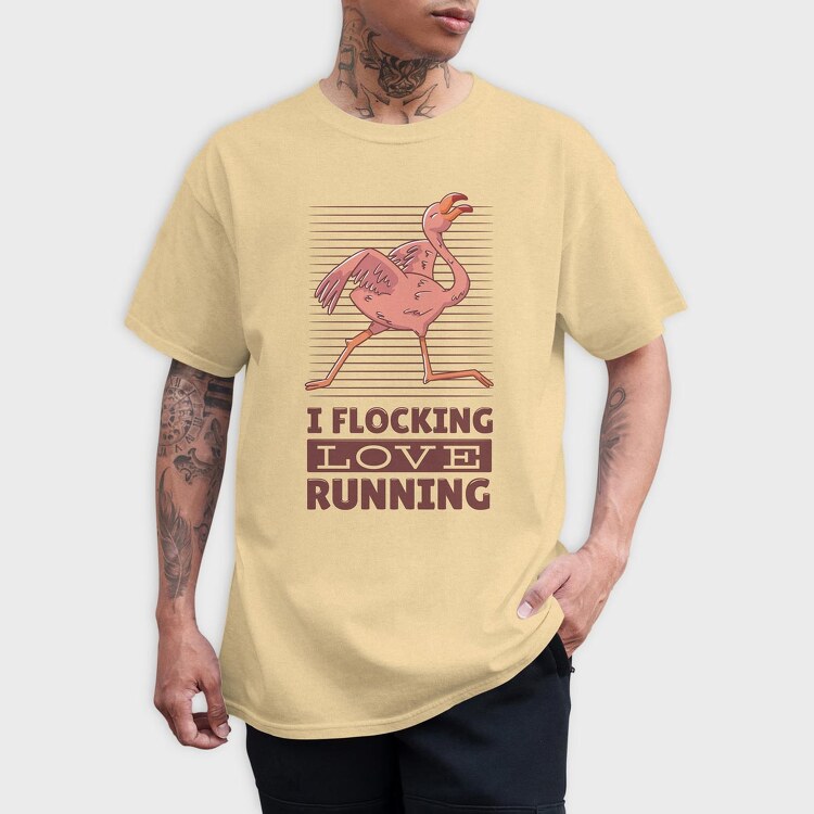 Flamingo Running, Tricou Barbati (Unisex)