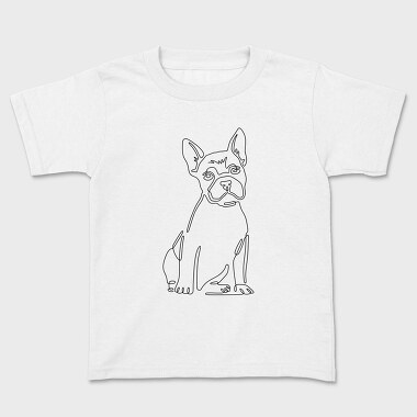 French Bulldog Continuous Line, Tricou Copii