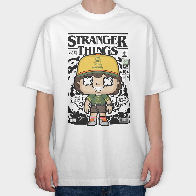Stranger Things Comic Cap, Tricou Oversize Barbati (Unisex)