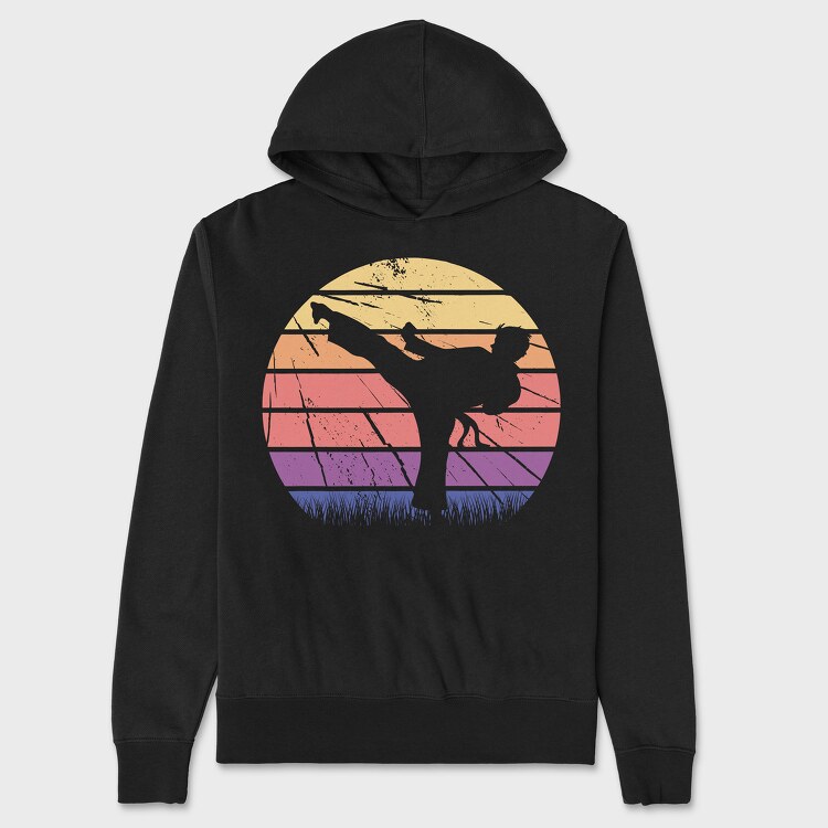 Martial Arts Retro Sunset, Hanorac Oversize Barbati (Unisex)