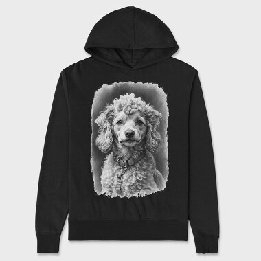 Miniature Poodle Portrait, Hanorac Oversize Barbati (Unisex)