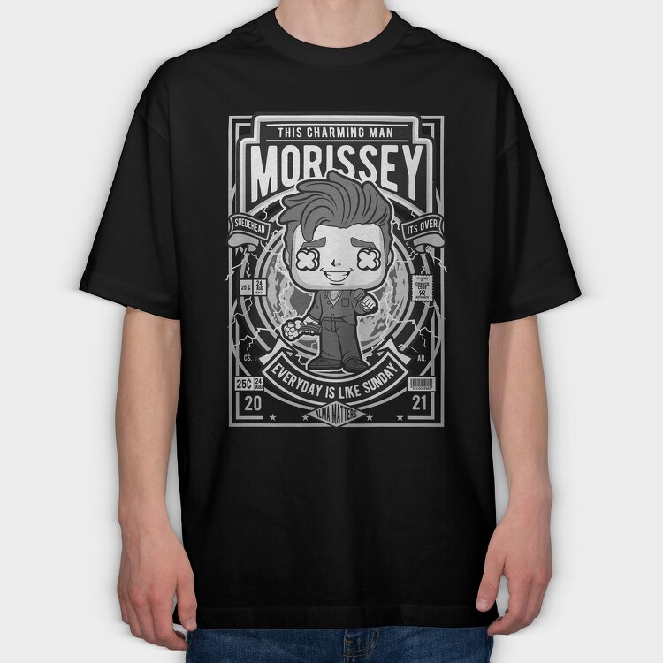 Morrissey Comic Chibi, Tricou Oversize Barbati (Unisex)