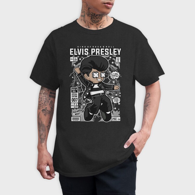 Rockstar Elvis Comic, Tricou Barbati (Unisex)