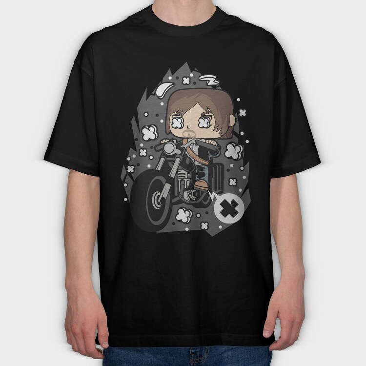 Motorcycle Chibi Rebellion, Tricou Oversize Barbati (Unisex)