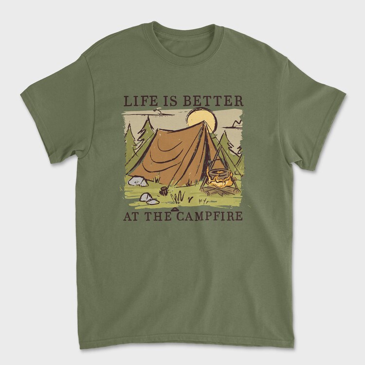 Campfire, Tricou Barbati (Unisex)