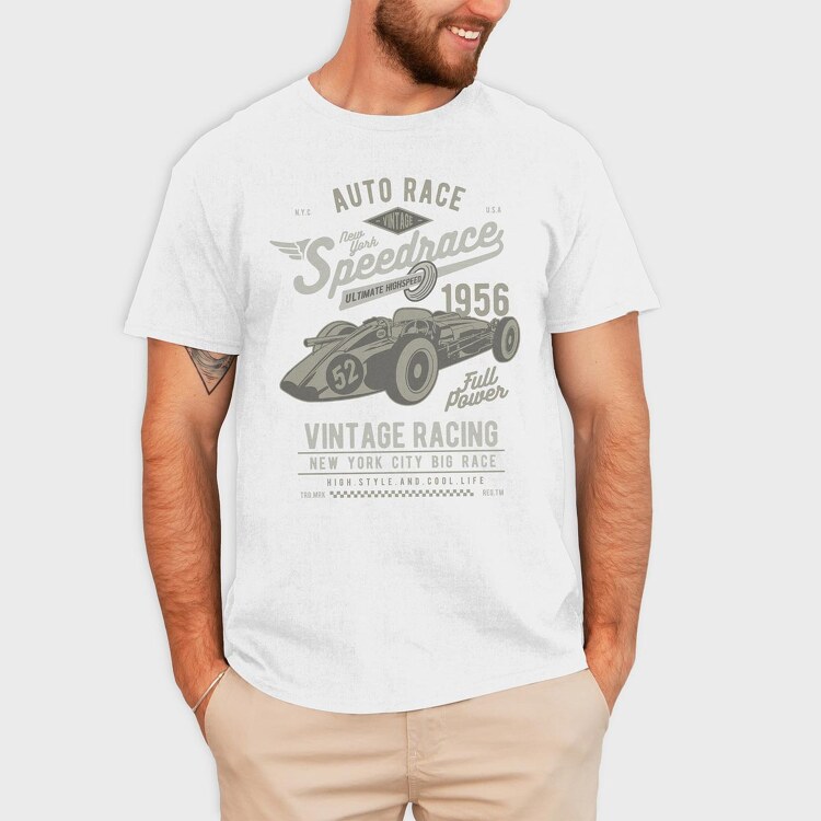 Vintage Speedrace, Tricou Barbati (Unisex)