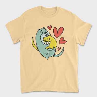 Hugging Otters, Tricou Barbati (Unisex)