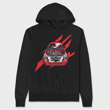 Motor Detail Red Car, Hanorac Oversize Barbati (Unisex)