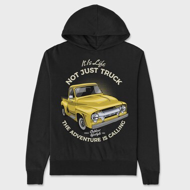 The Adventure Is Calling Yellow Car, Hanorac Oversize Barbati (Unisex)