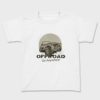 Tricou Copii, Offroad Go Anywhere Jeep