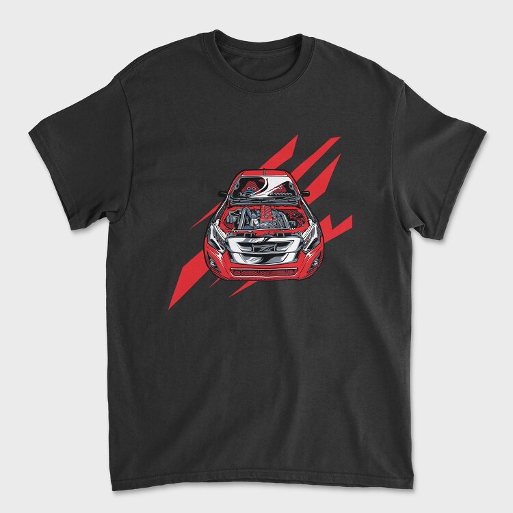 Motor Detail Red Car, Tricou Barbati (Unisex)