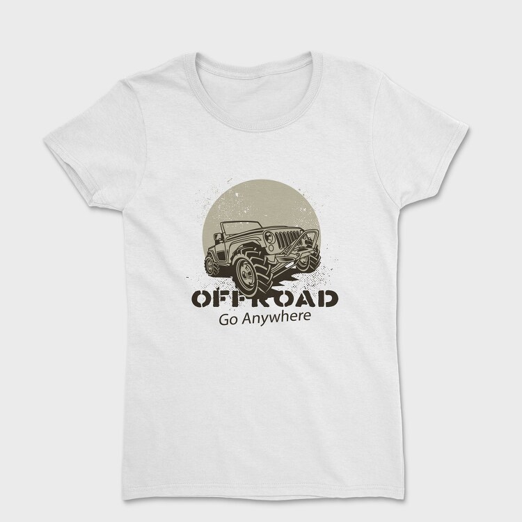 Tricou Femei, Offroad Go Anywhere Jeep