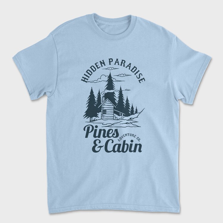 Tricou Barbati (Unisex), Pines and Cabin