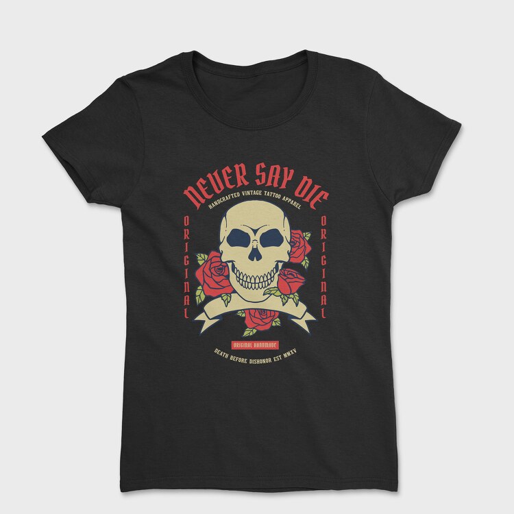 Tricou Femei, Skull Rose