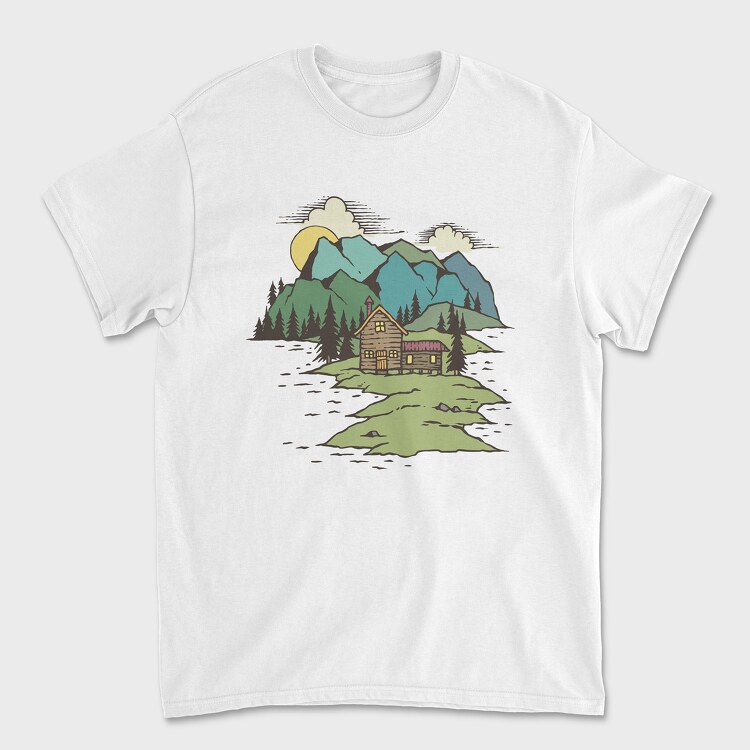 The Cabin On Lake, Tricou Barbati (Unisex)