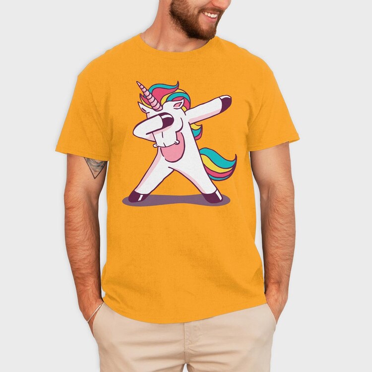 Dab Animal Comics Unicorn, Tricou Barbati (Unisex)