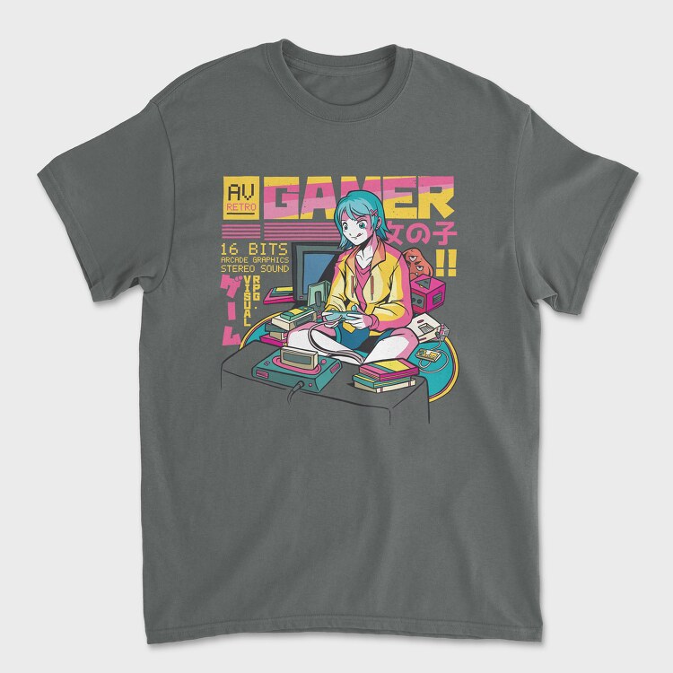 Anime Gamer Girl, Tricou Barbati (Unisex)