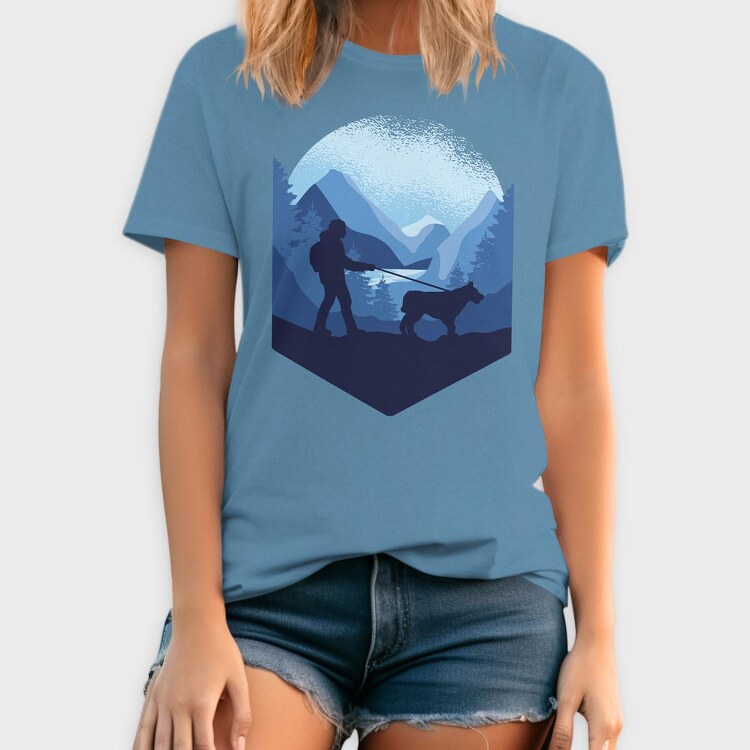 Dog Trekking, Tricou Barbati (Unisex)