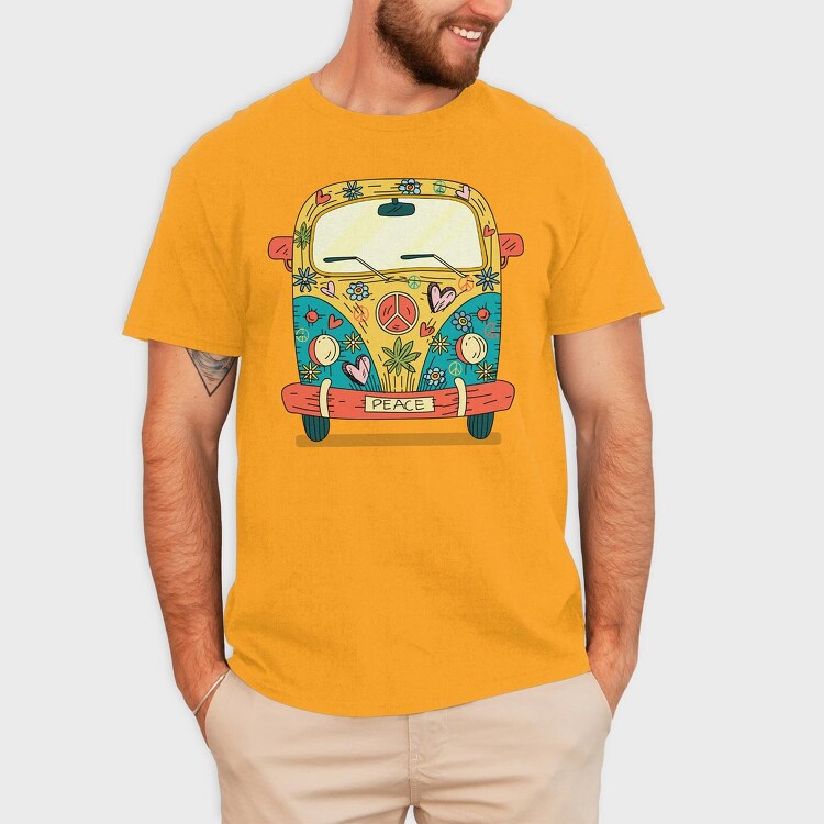 Hippie Van, Tricou Barbati (Unisex)