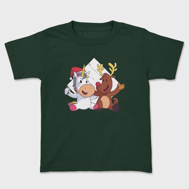 Tricou Copii, Unicorn Deer Christmas