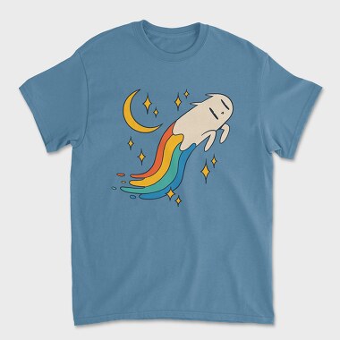 Tricou Barbati (Unisex), Flying Cat Rainbow