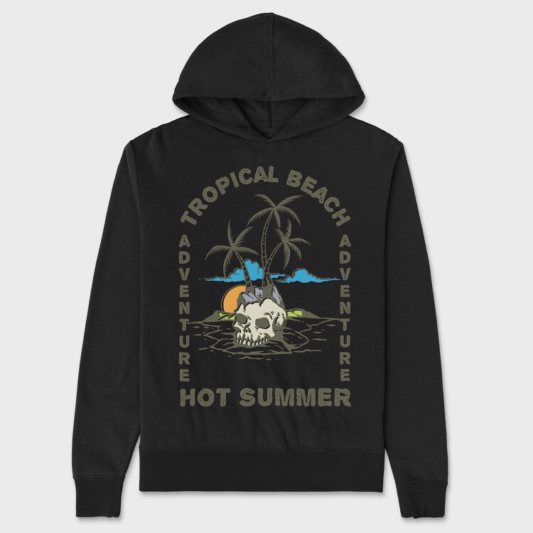 Skull Island Tropical Beach, Hanorac Oversize Barbati (Unisex)