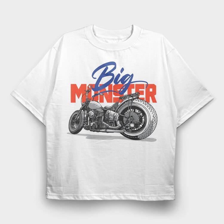 Big Monster Bike, Tricou Oversize Barbati (Unisex)