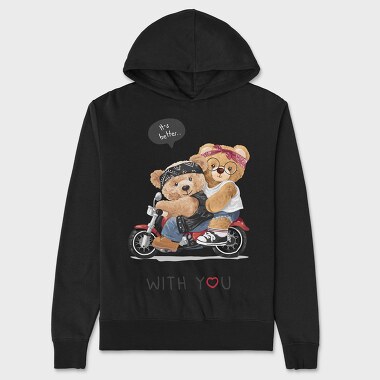 Biker Bears Better, Hanorac Oversize Barbati (Unisex)