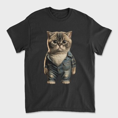 Cat Denim Outfit, Tricou Barbati (Unisex)