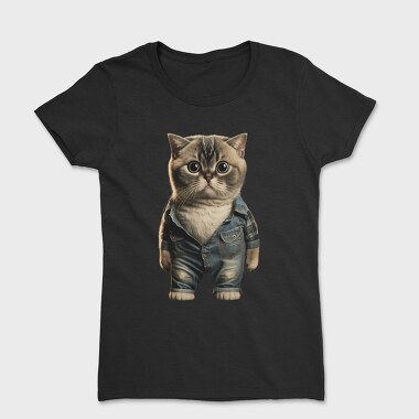 Cat Denim Outfit, Tricou Femei