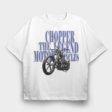 Chopper Legend Motorcycle, Tricou Oversize Barbati (Unisex)