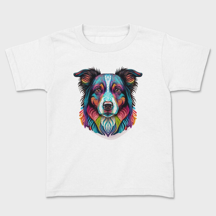 Colorful Dog Portrait, Tricou Copii