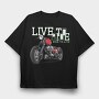 Live To Ride, Tricou Oversize Barbati (Unisex)