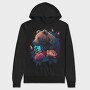 Neon Bear Blooms, Hanorac Oversize Barbati (Unisex)