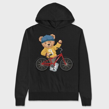 Bicycle Day Bear, Hanorac Oversize Barbati (Unisex)