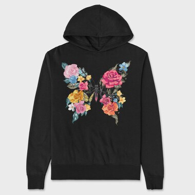 Butterfly Roses Bloom, Hanorac Oversize Barbati (Unisex)