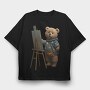 Teddy Bear Artist, Tricou Oversize Barbati (Unisex)