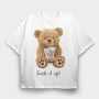 Teddy Boba Tea, Tricou Oversize Barbati (Unisex)