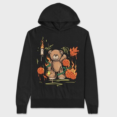 Teddy Halloween Trick, Hanorac Oversize Barbati (Unisex)