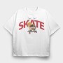 Skateboarding Teddy 2, Tricou Oversize Barbati (Unisex)