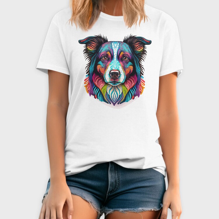 Colorful Dog Portrait, Tricou Barbati (Unisex)