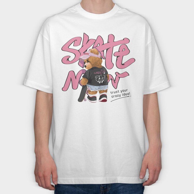Skate Now Soul, Tricou Oversize Barbati (Unisex)
