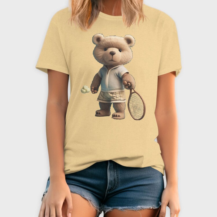 Tennis Teddy Bear, Tricou Barbati (Unisex)