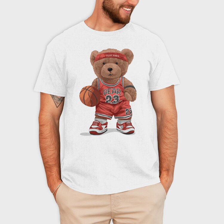 Play Hard Bear, Tricou Barbati (Unisex)