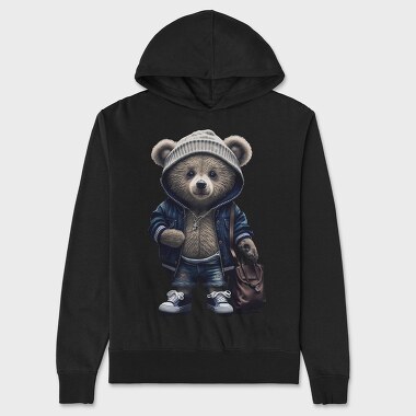 School Teddy Bear, Hanorac Oversize Barbati (Unisex)